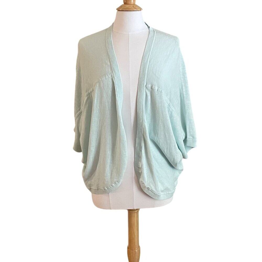 J. Jill Pure Jill Baby Blue Short Dolman Sleeve Open Cardigan, Coastal, Size 2X
